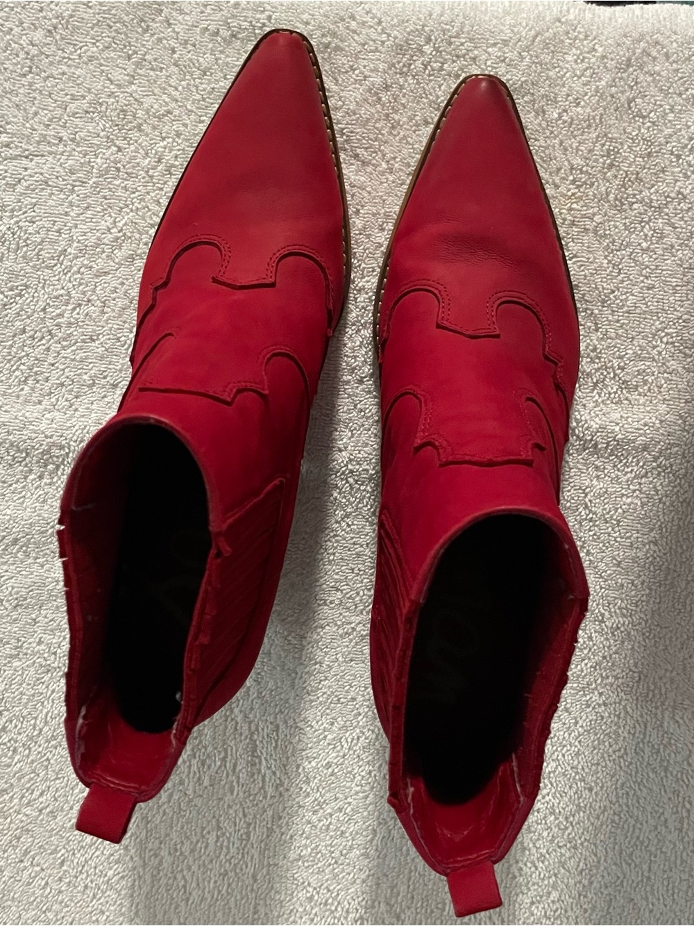 Sam Edelman Red Pointed-Toe Ankle Booties